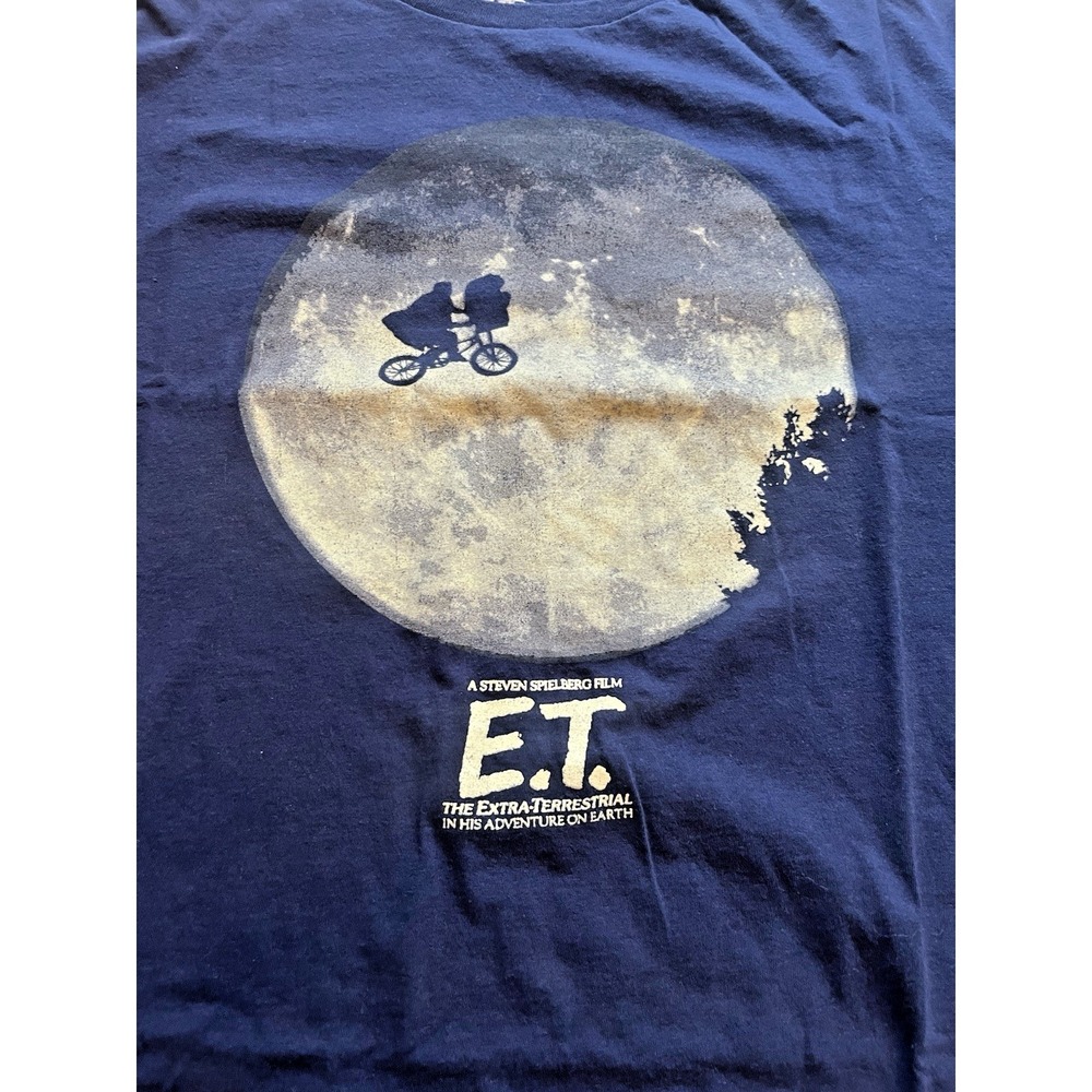 E.T. The Extra-Terrestrial Moon Graphic T-Shirt Men's 2XL Navy Steven Spielberg